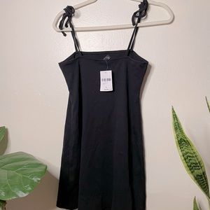 Black Ribbed Knit Mini Dress